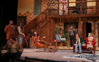 Stage scene from Noises Off at Metropolis Performing Arts Centre