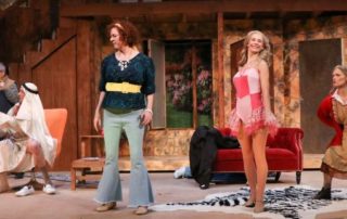 Stage scene from Noises Off at Metropolis Performing Arts Centre