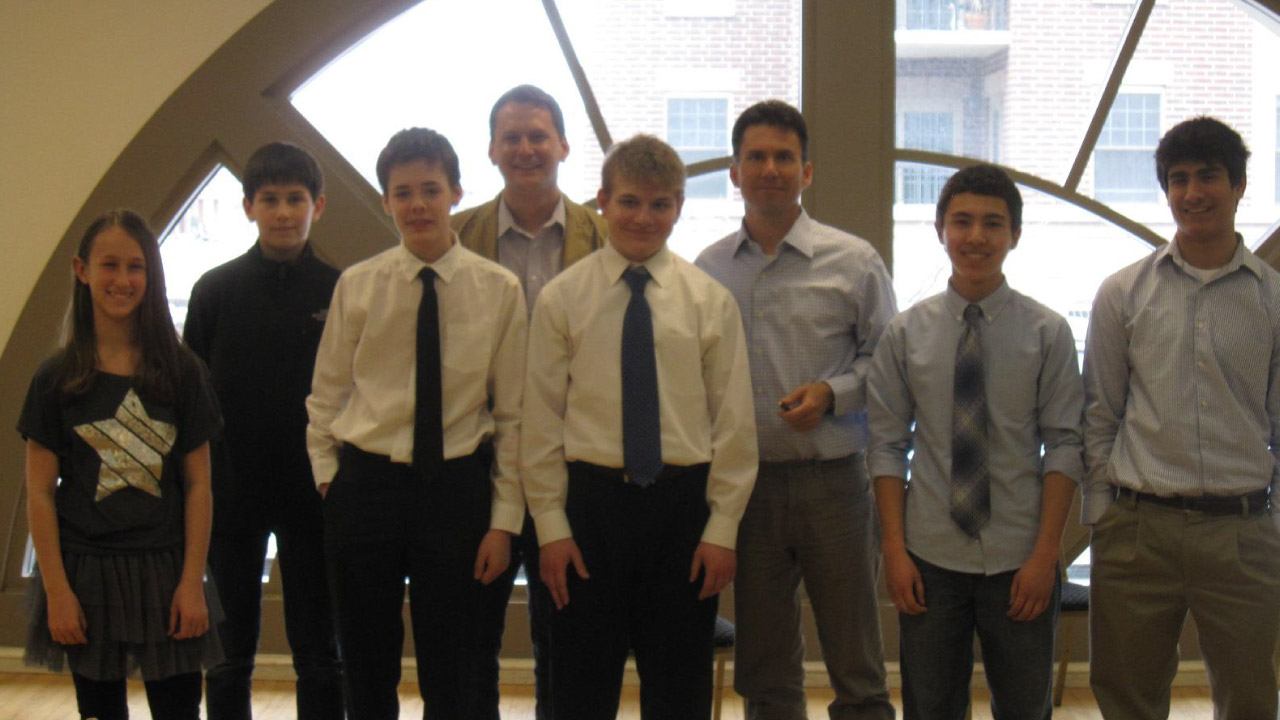 group of teenage students